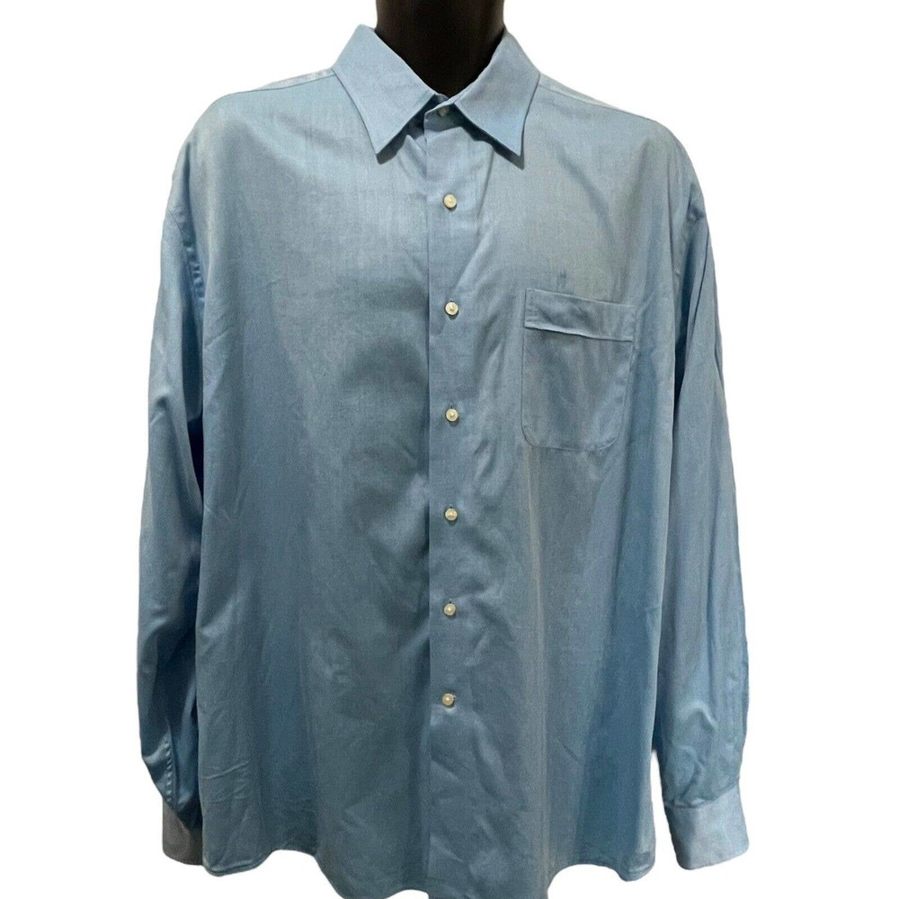 Tommy Bahama Men’s Long Sleeve Button Up Dress Shirt Light Blue Size 17 36 / 37